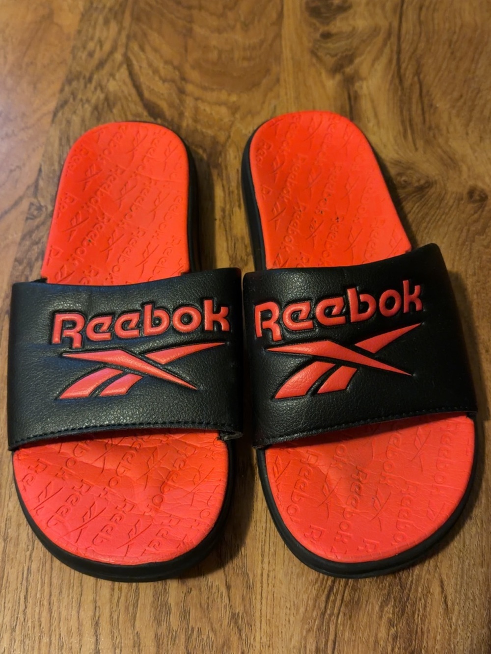 Reebok Women’s Black & Red Slide Sandals